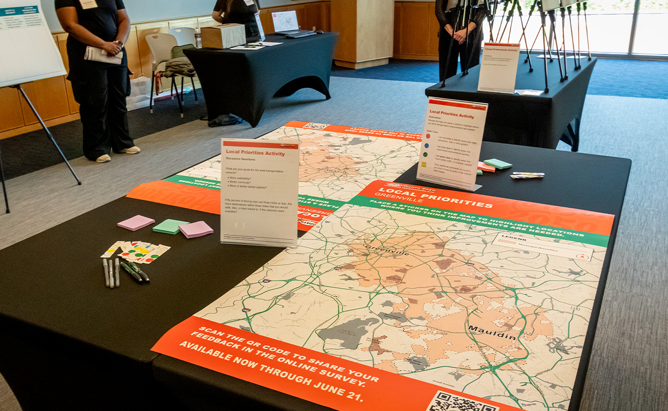 Activity set up for Greenville GPATS public meeting.